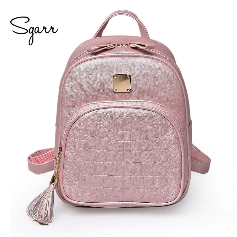 

SGARR Luxury PU Leather Women Backpack Fashion Crocodile Patten School Travel Backpacks For Teenager Girls Casual Lady Rucksack