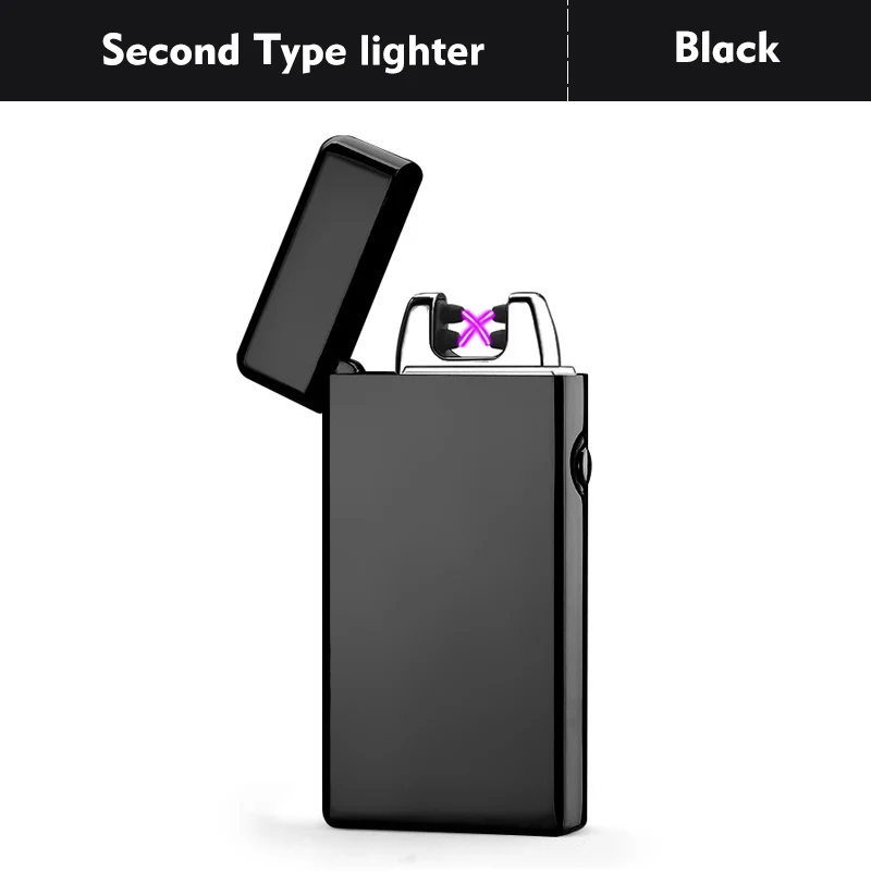 Электронная Usb зарядка двойная дуговая Зажигалка плазменная электронная импульсная Зажигалка сенсорный экран электронная зажигательная машина дуговая зажигалка - Цвет: As picture shows