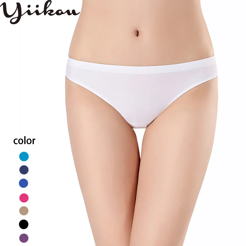

Women's Low Waist Lace Thong Ice Silk Seamless One-Piece Women's Underwear Solid Color Sexy T-Back