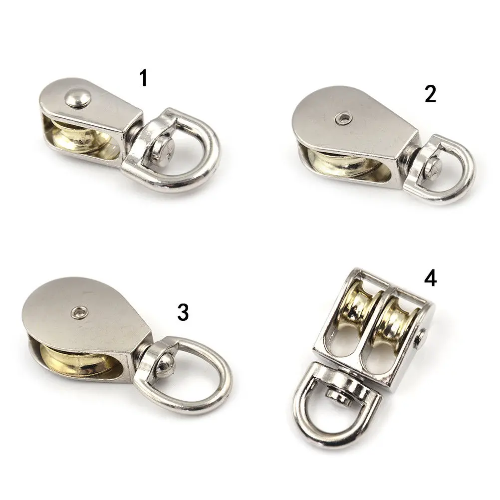 

1pcs Metal Sheave Zinc Alloy Fixed Pulley Crown Block And Tackle Lifting Wheel Mini Single/Double Pulley For DIY