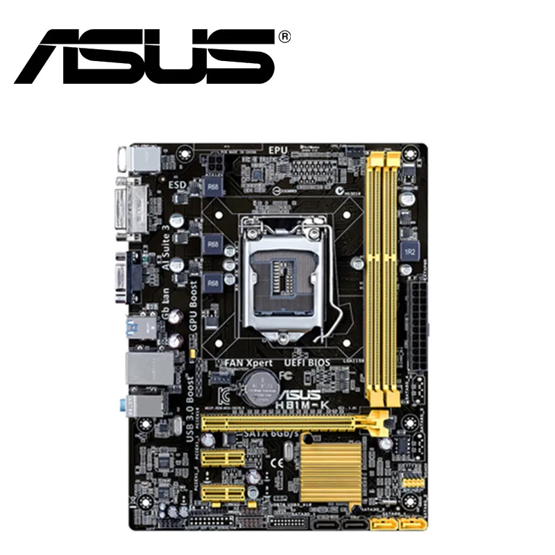 Asus H81M-K настольная материнская плата H81 розетка LGA 1150 i3 i5 i7 DDR3 16G Micro-ATX UEFI BIOS оригинальная б/у материнская плата горячая распродажа