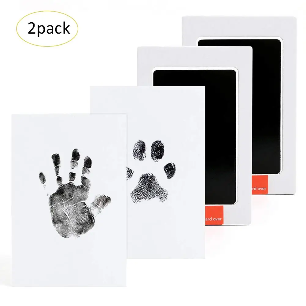 

2PCS Advanced Ink-free Baby Footprint And Handprint Ink Pad Safe Non-toxic Ink Perfect Baby Grow Hands And Feet