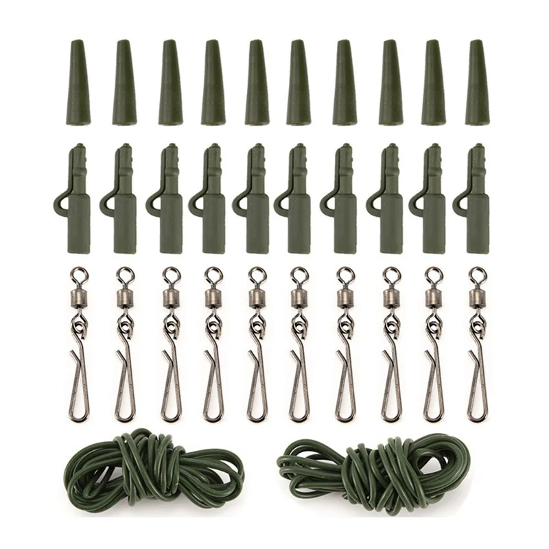 

32Pcs Carp Fishing Tackle Weight Lead Clips Quick Link Swivels Tube Hair Rigs Professional Outdoor Fishing Trackle Tool Hot-sale