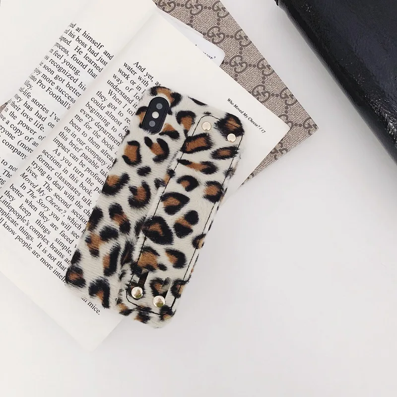 Luxury Leopard Print Wrist Band Case For iphone X Xr Xs Max 6 6S 7 8 Plus Swrist Strap Bracket Soft Protective Cover Case Coque (9)