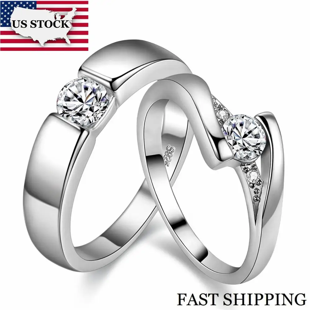 DARLING HER Engagement Ring for Women Stainless Steel Silver Gold Color Finger Girl Gift US Size 5 6 7 8 9 10