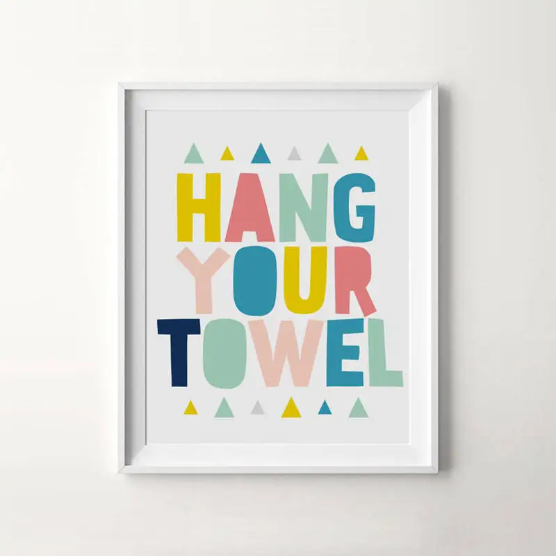 Bathroom rules canvas art print decor