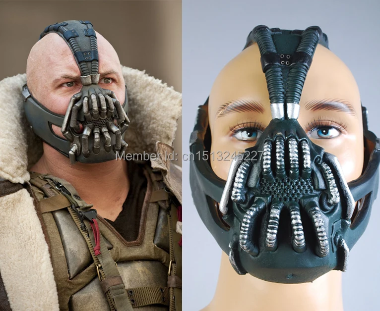 Бэтмен Темный рыцарь Джокер Rises Bane Хэллоуин Косплей Костюм Бэйн Полное Лицо Маска Новое поступление