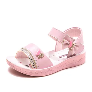 

Girls Butterfly Open Toe Sandals Princess Flat Heels Lovely Sandals Shoes Girls Anti Slip Wedding Party Shoes AA51169