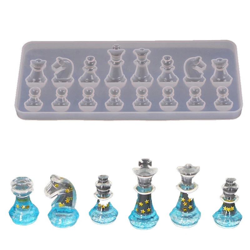 

International Chess Shape Silicone Mold DIY Clay Epoxy Resin Mold Pendant Molds