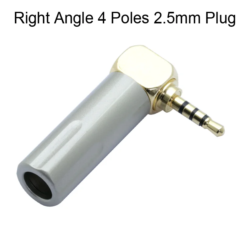 100pcs Copper 2 5mm Stereo Jack Gold Plated 2 5mm 3Pole 4Poles Male Plug Wire Connector for 6MM Cable Headphone Soldering Jack
