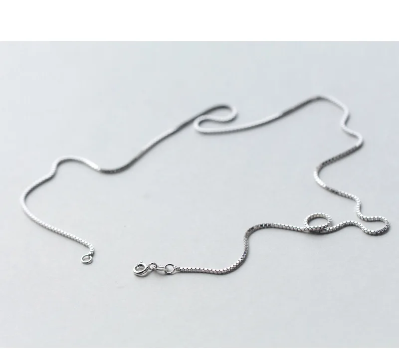S925 стерлингового серебра Цепочки и ожерелья ключицы цепи женские простые тонкие цепи коробки без кулон цепи короткие голые цепь 16" 18"