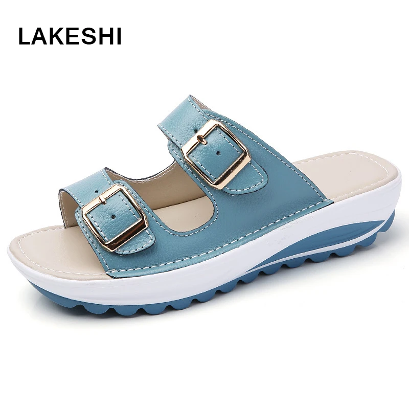 

Summer Woman Slippers Fashion Soft bottom comfortable Women Sandals Heels Beach Flip Flops Slippers Black Ladies Shoes