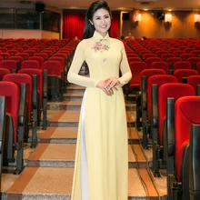 Традиционное вьетнамское платье-Чонсам аозай Вьетнам платье вьетнамское традиционное платье Чонсам современные женские aodai