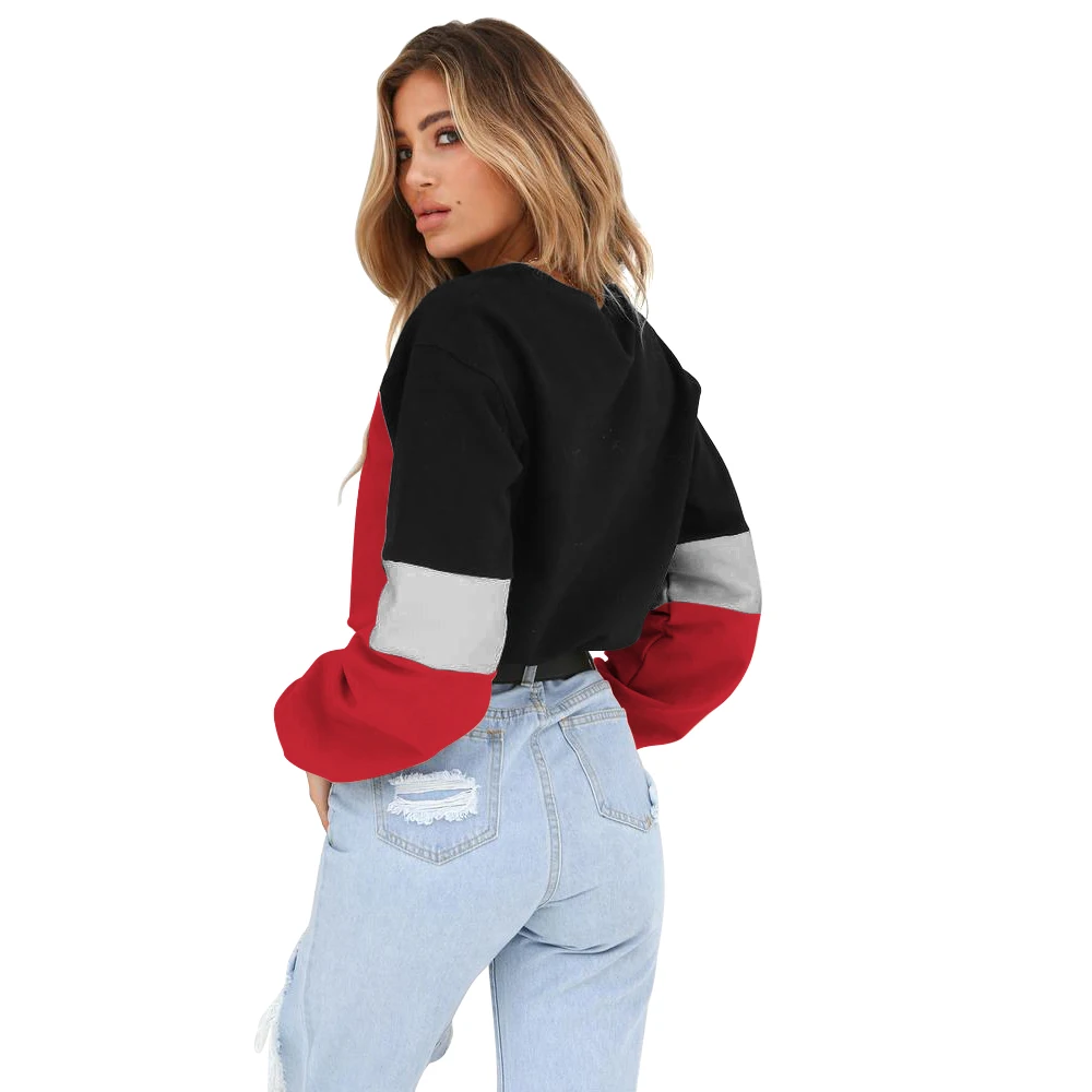 Adogirl Collar Bandage Hoodies Sexy O Neck Patchwork Long Sleeve Loose Crop Tops Winter Clothes Women Plus Sizes Adogirl Collar Bandage Hoodies Sexy O Neck Patchwork Long Sleeve Loose Crop Tops Winter Clothes Women Plus Sizes