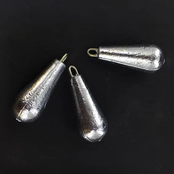 

20Pcs Lead Sinkers for Fishing Sinkers Slip Sinker Pole 10-100g Water Drop Lead Weight Tackle Pendant Embedded Connector Ring