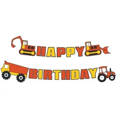 Baby shower Construction vehicle theme birthday decoration baby child birthday party supplies baby shower decoration car party - Цвет: banner2