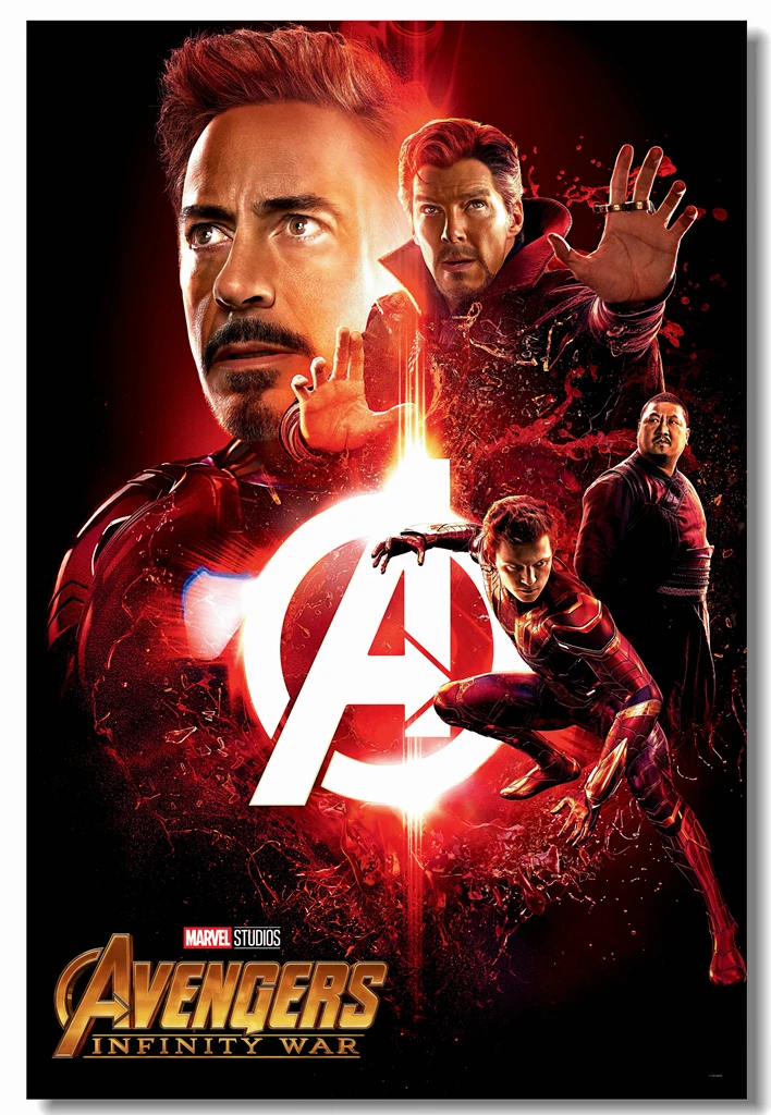 Us 599 25 Offcustom Canvas Wall Painting Avengers Infinity War Poster Iron Man Sticker Mural Marvel Doctor Strange Wallpaper Bar Decal 0326 In