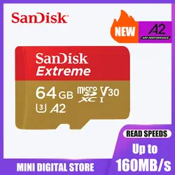 Sandisk extreme plus micro sd карты A2 U3 V30 64 GB 128 GB 256 GB карты памяти 160 МБ/с. Class10 TF флэш-карты mecard micro sd kart