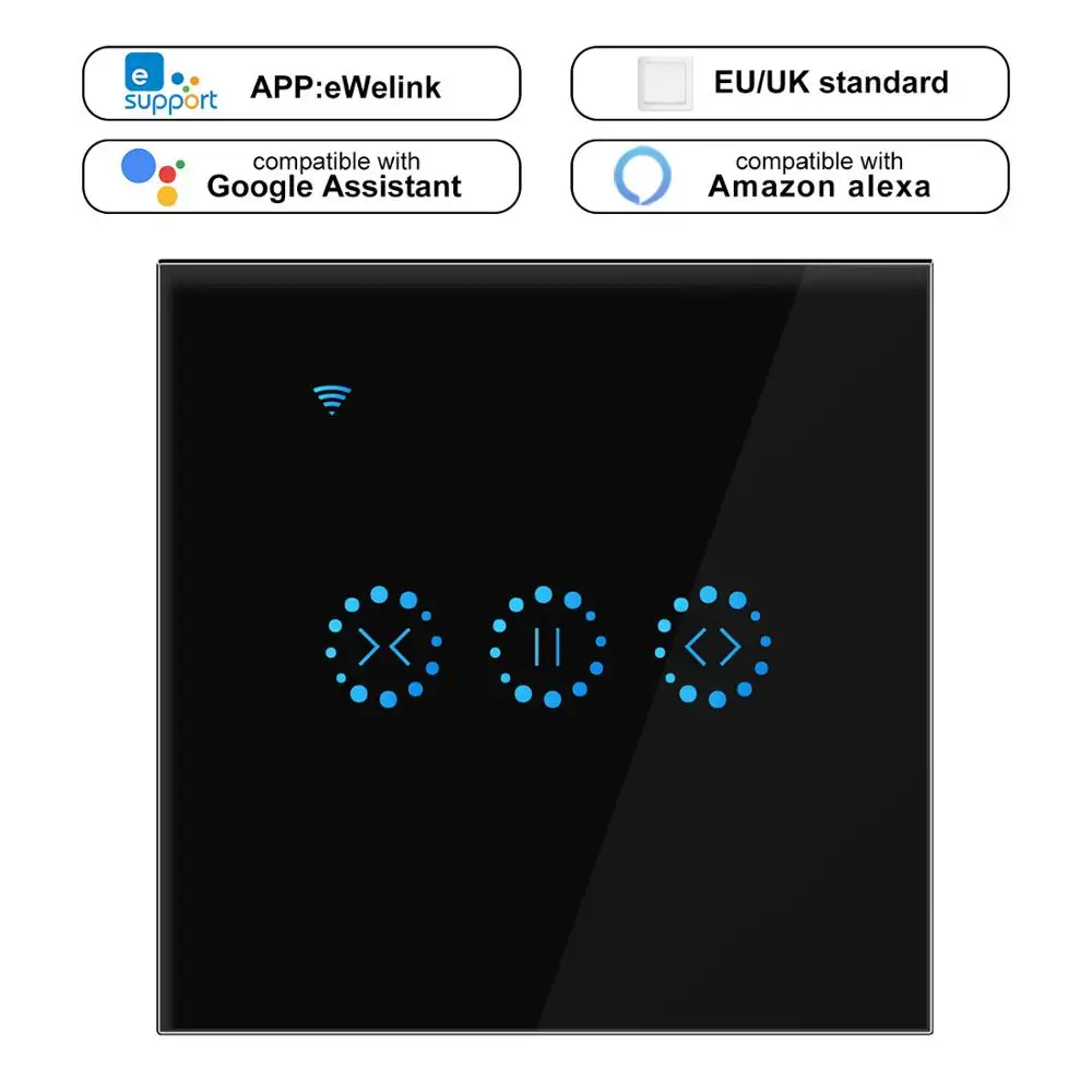 Приложение EWeLink Wifi Smart Touch занавес переключатель голосового управления Alexa и Google телефон управление для занавеска с электроприводом