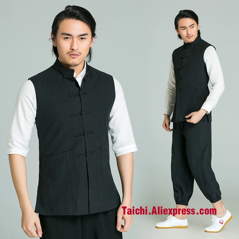 Handmade Linen Wushu, Kung Fu Vest ,martial Art Flax Vest,only Vest on
