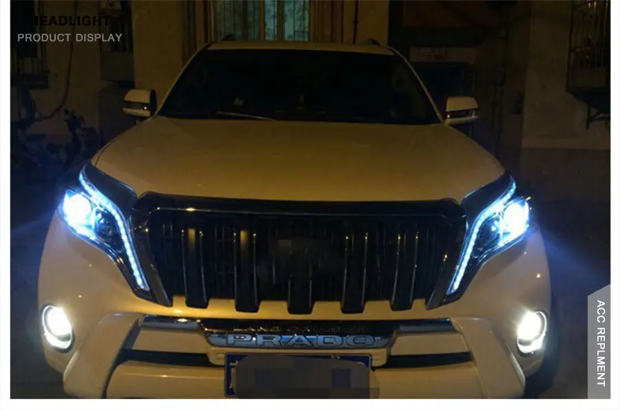 2 шт светодиодный фары для Toyota prado- светодиодный огни автомобиля глаза ангела xenon HID комплект протовотуманная подсветка Габаритные огни