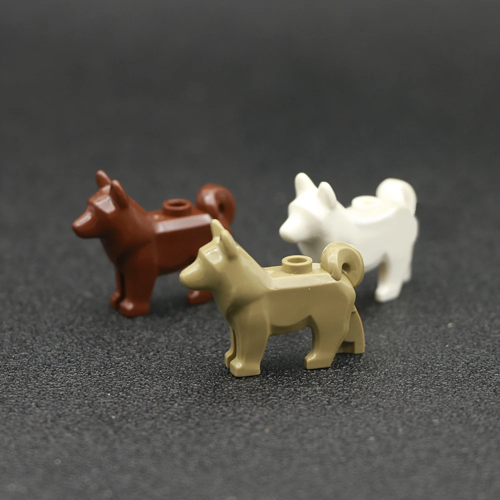 

100g/bag Toy Dog Figure Set Husky Creative Animal MOC Police Building Blocks Brick Toy Block Educational Toys for Children