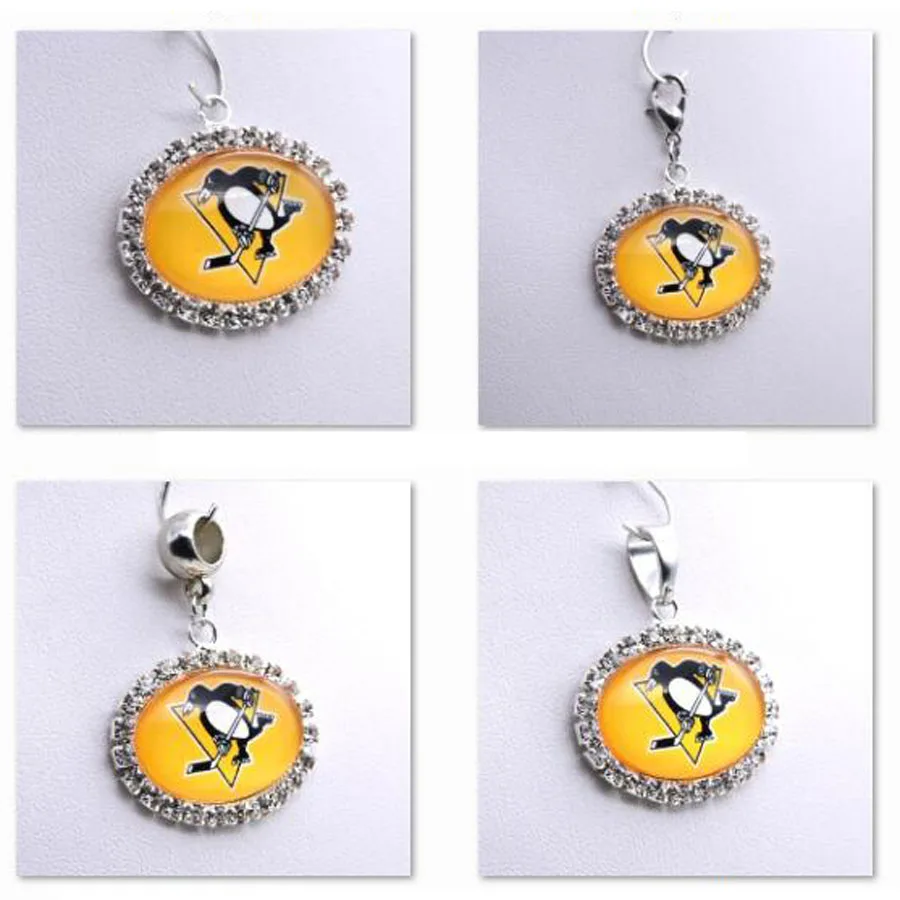 Pendant Charms Rhinestone NHL Pittsburgh Penguins Charms for Bracelet
