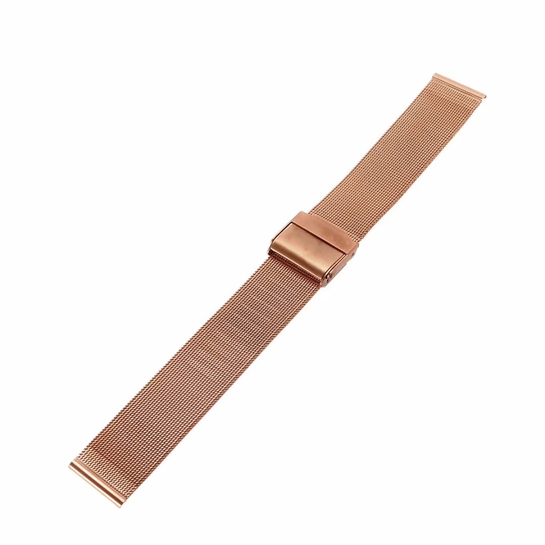 Shellhard 4 Colors Stainless Steel Mesh Wristband Band Buckle Luxury Mesh Watch Strap 12mm-22mm For Replacement WatchBand