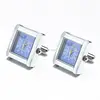 Lepton Functional Watch Cufflinks For Men Square Real Clock Cuff links With Battery Digital Mens Watch Cufflink Relojes gemelos ► Photo 3/6