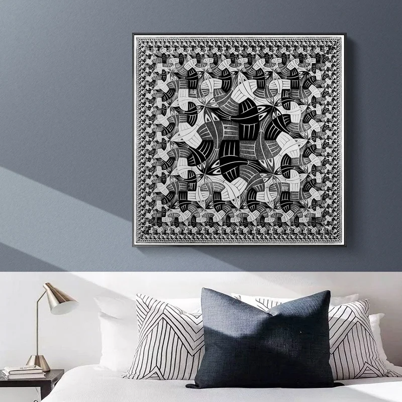

M C Escher Relativity Optical Illusion Drawing Art music Prints Home Decor Dropshipping