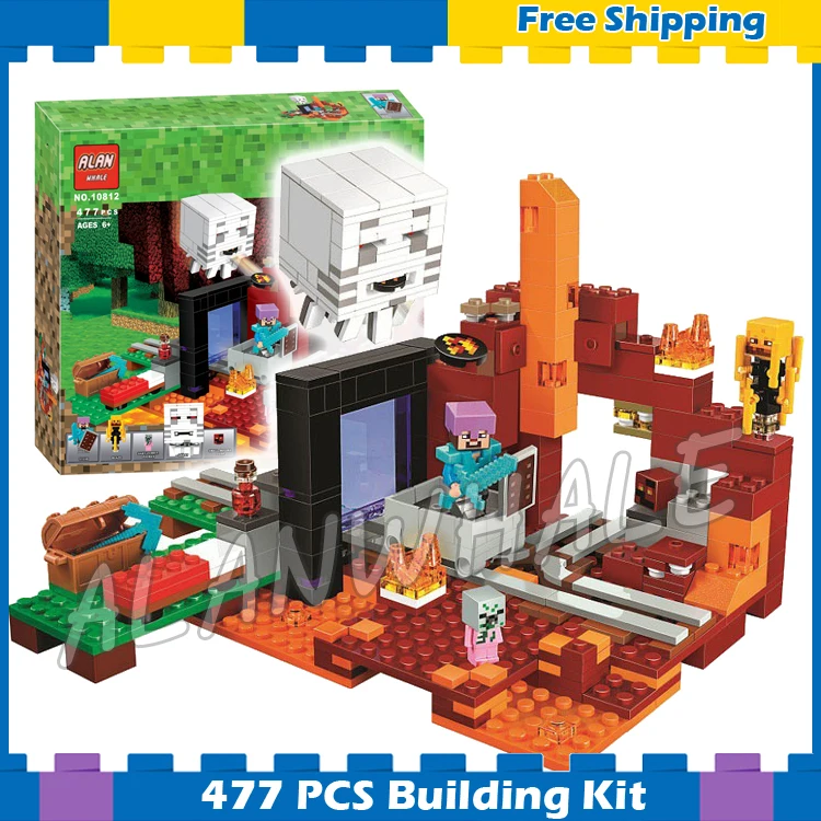 

477pcs My World The Nether Portal Lava-flow Function 10812 Model Building Blocks Toys Bricks Compatible with Minecrafted