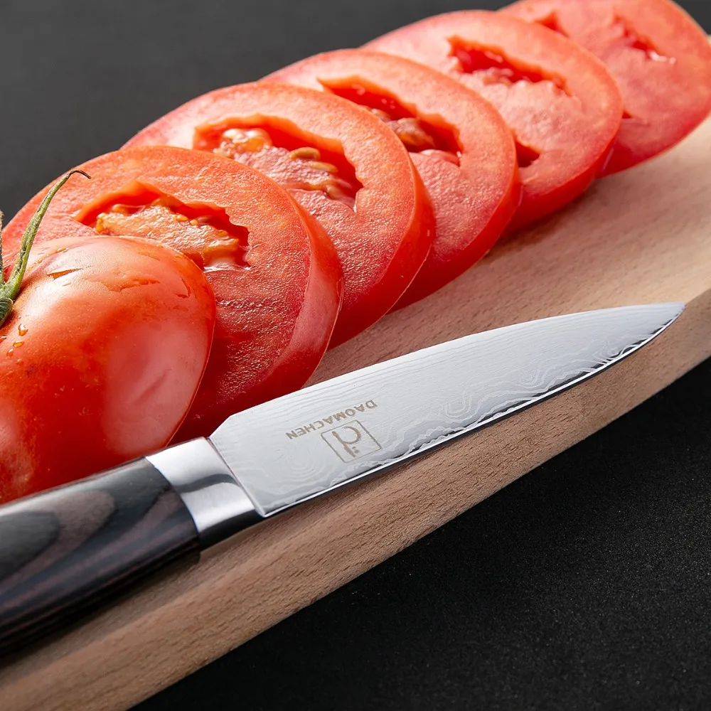 DAOMAOCHEN кухонные ножи нарезки ножей 7 дюймов высокого качества стали шеф-повара японский нож цвет деревянной ручкой кухонная утварь