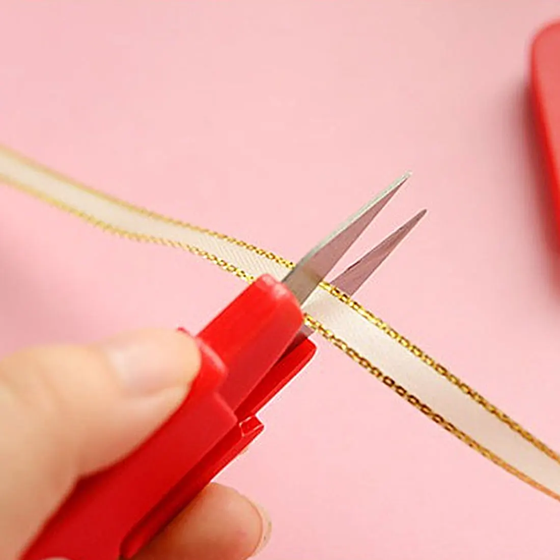 Gift Portable Scissors Plastic Handle with covers stainless steel