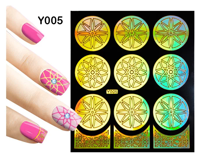 Buy Laser gold Nail Stamping Template Negative Space