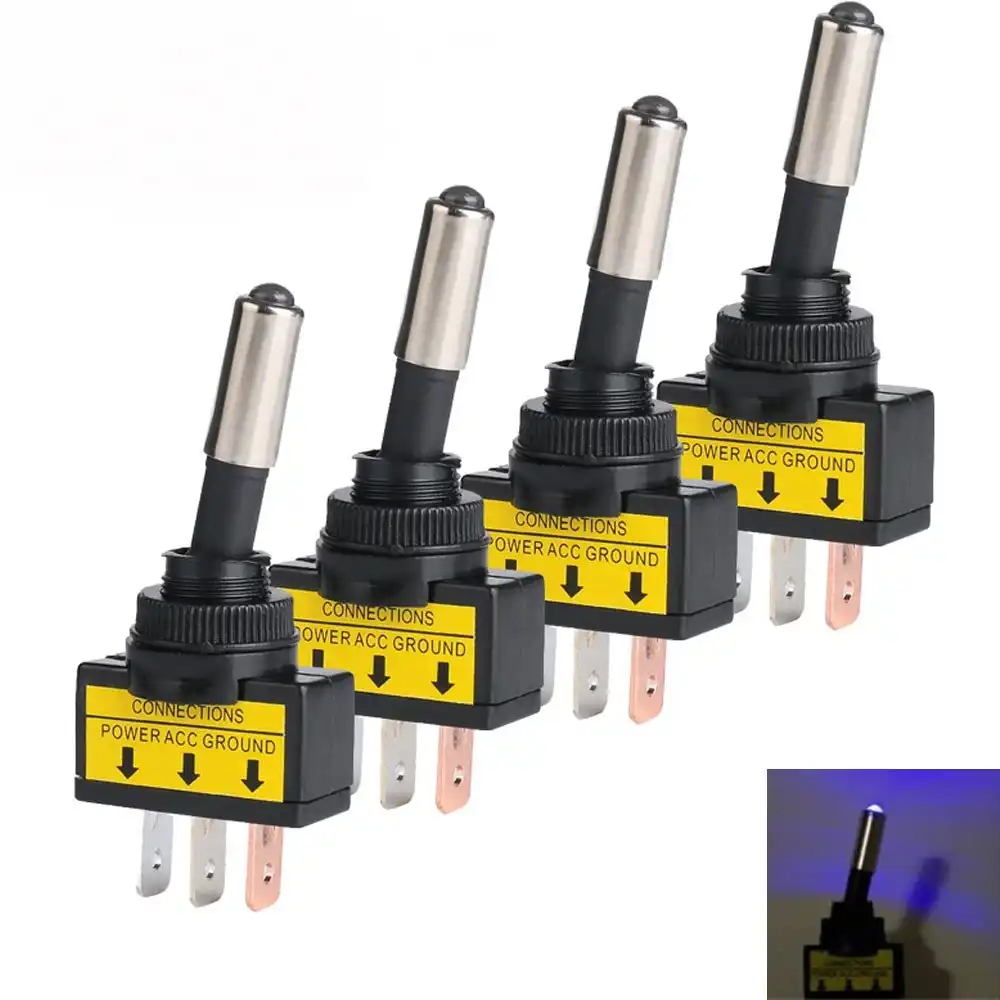 Interruptor de Palanca Oscilante del Balancín de la luz Antiniebla del Coche SPST ON//OFF SPST LED Cubierta Roja 12V 20A
