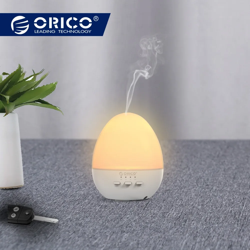 

ORICO Egg-shaped Air Humidifier for Office Home Car with LED Night Lamp Mini Portable Essential Oil Diffuser White 400ML