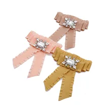 Женский галстук-бабочка со стразами двойной сплошной цвет галстук-бабочка лента рубашка брошь галстук-бабочка