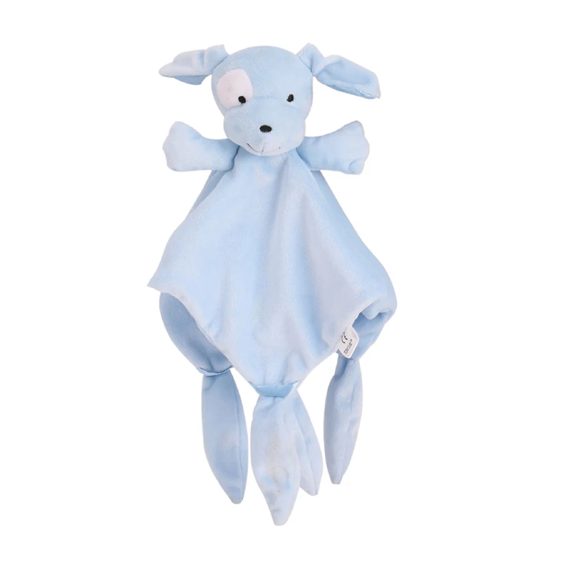 Cute Baby Rattle Bunny Soothing Towel Baby Plush Toy Infant Very Soft Security Blanket Friend Educational Plush Rabbit Doll Toys - Цвет: blue dog
