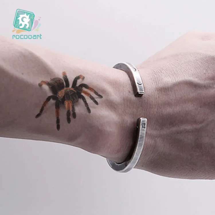 Временная татуировка Rocooart на Хэллоуин временная в виде паука и