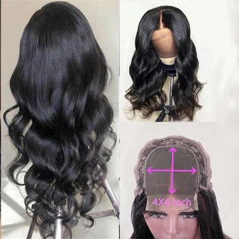 

Sterly 4x4 Closure Wigs Lace Closure Wig Remy Brazilian Human Hair Wigs Lace Closure Wig Pre-plucked Body Wave Wig