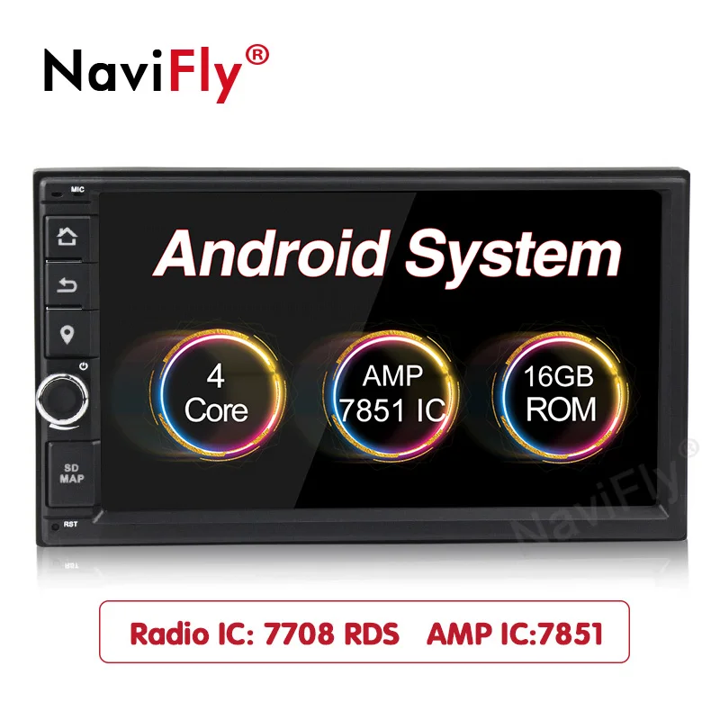

NaviFly 7" HD1024*600 Android 8.1 Car radio audio GPS Navigation for Universal VW Nissan peugeot toyota Hyundai video player RDS