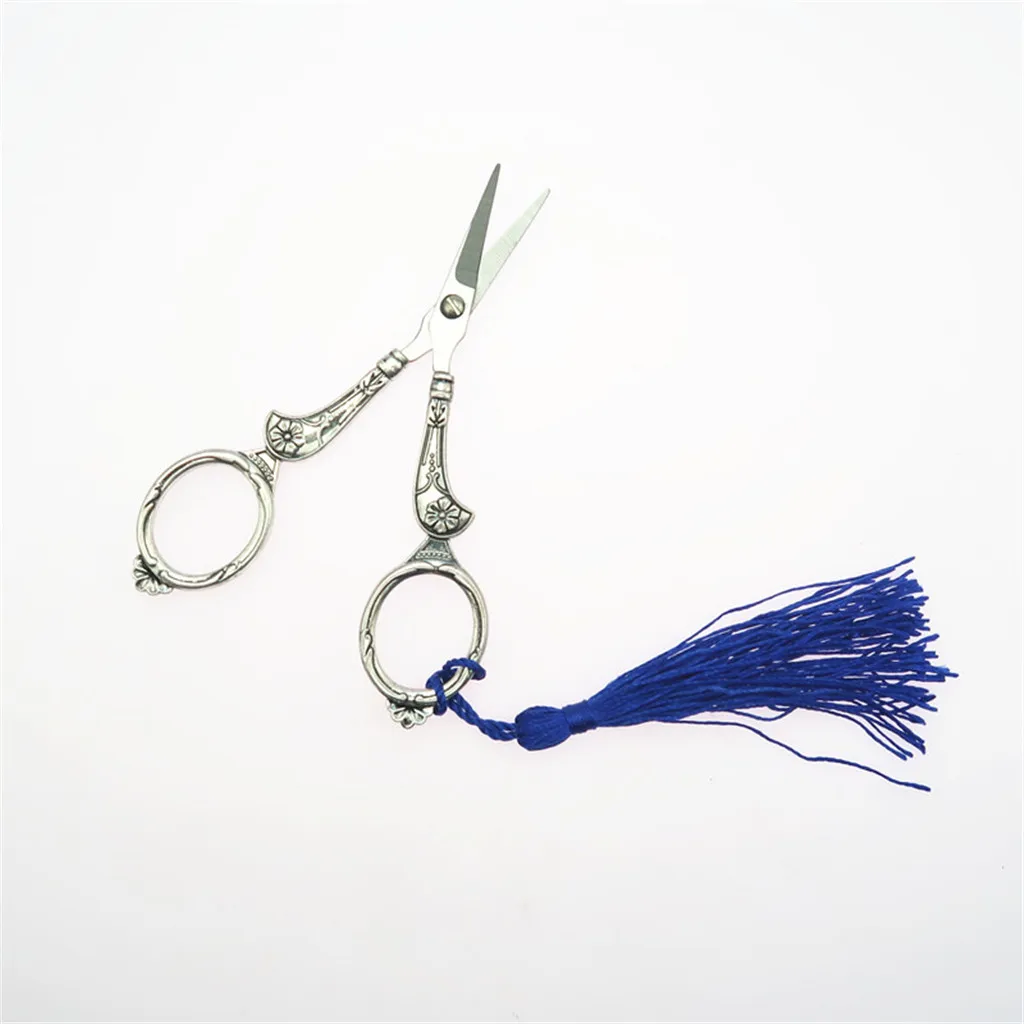 6pcs European Vintage Silver Embroidery Sewing Scissors Thimble Needle Case