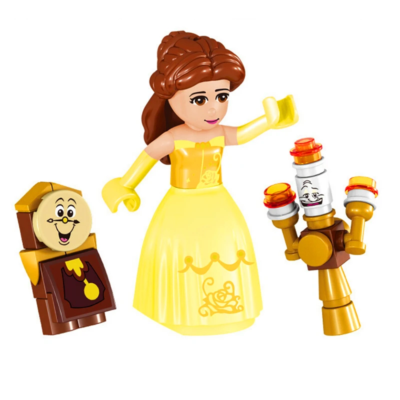 Дешево LELE 37001 Красавица и Чудовище Принцесса замок строительные блоки наборы кирпич совместимый Legoe 41067 Playmobil игрушки для детей