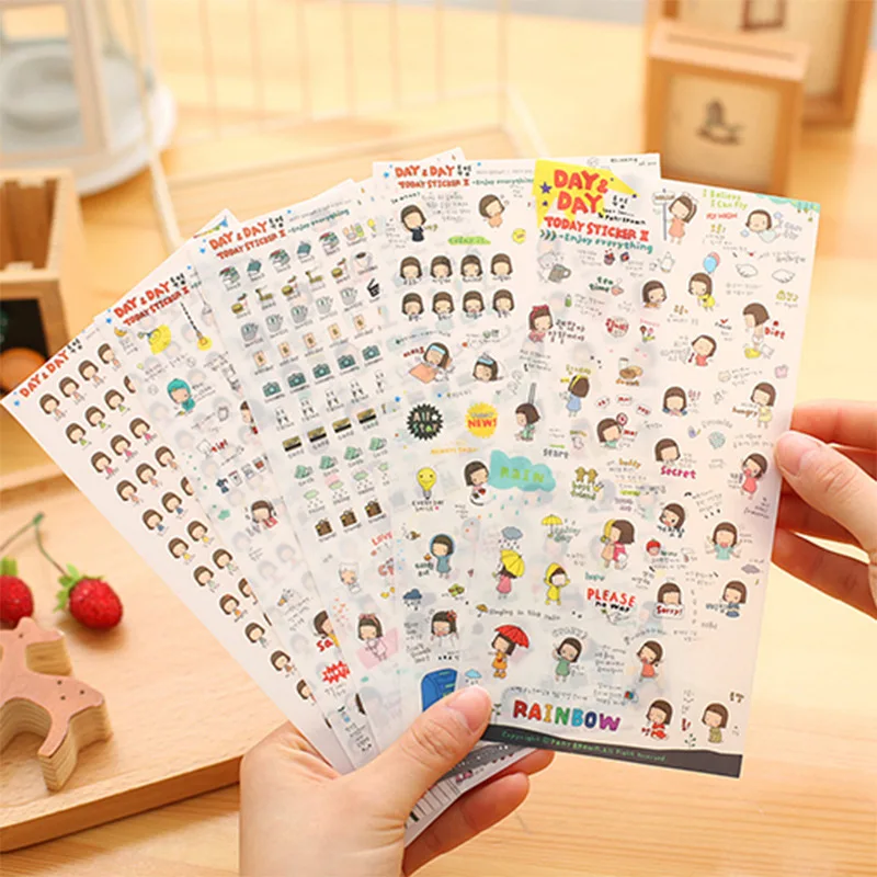 

6 Pcs/Set Momoi Girl Ver2 Diy Korean Style Notebook Paper Sticker For Notebook Scrapbooking Mobile Phone