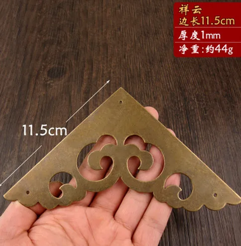 

Corner Brackets Chinese style antique copper jewelry box door corner angle copper decorative trim A17