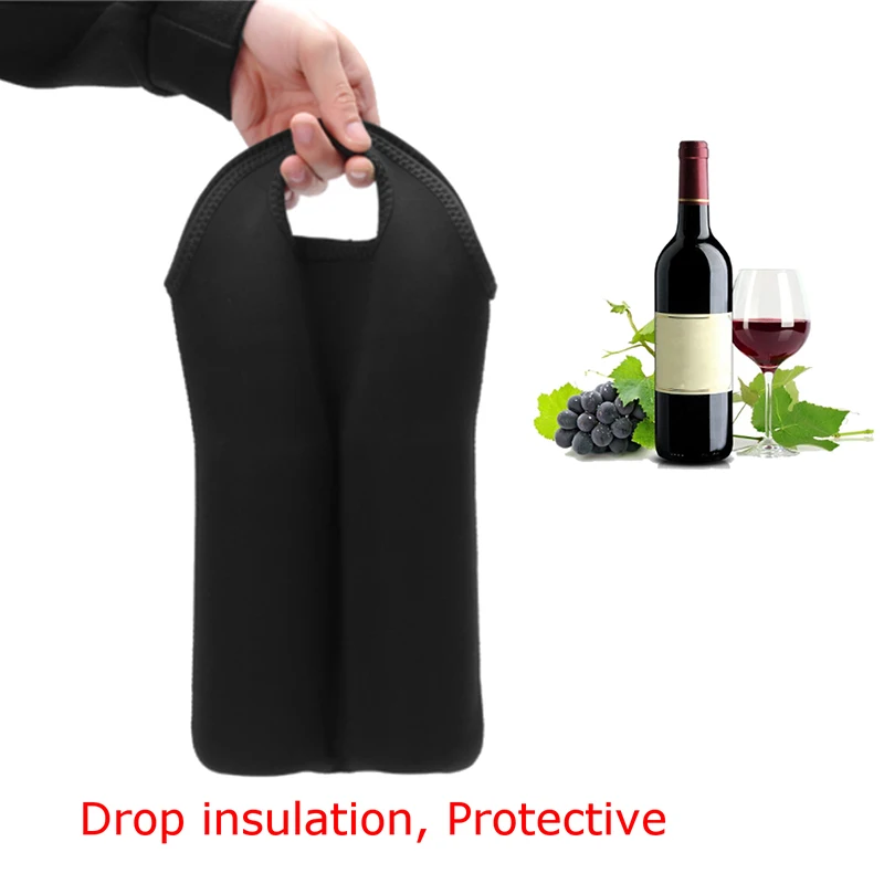 

Dual Bottle Drink/Wine/Beer Cooler Insulated Neoprene Tote Bag Carrier Gifts