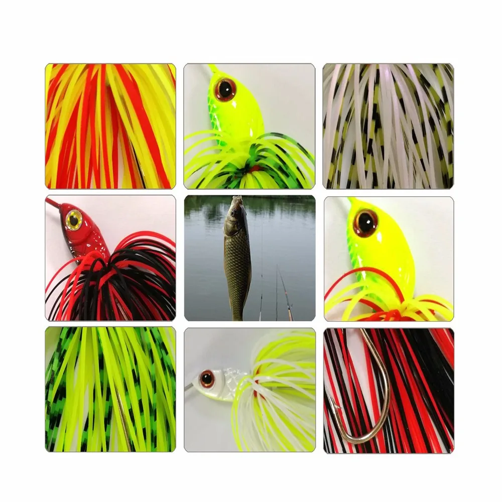12pcs Fishing Inline Spinner Baits Fishing Lures Bass Trout Salmon  Freshwater