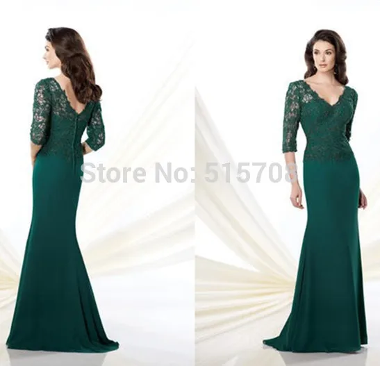 Dark Green Mother of the Bride Dress