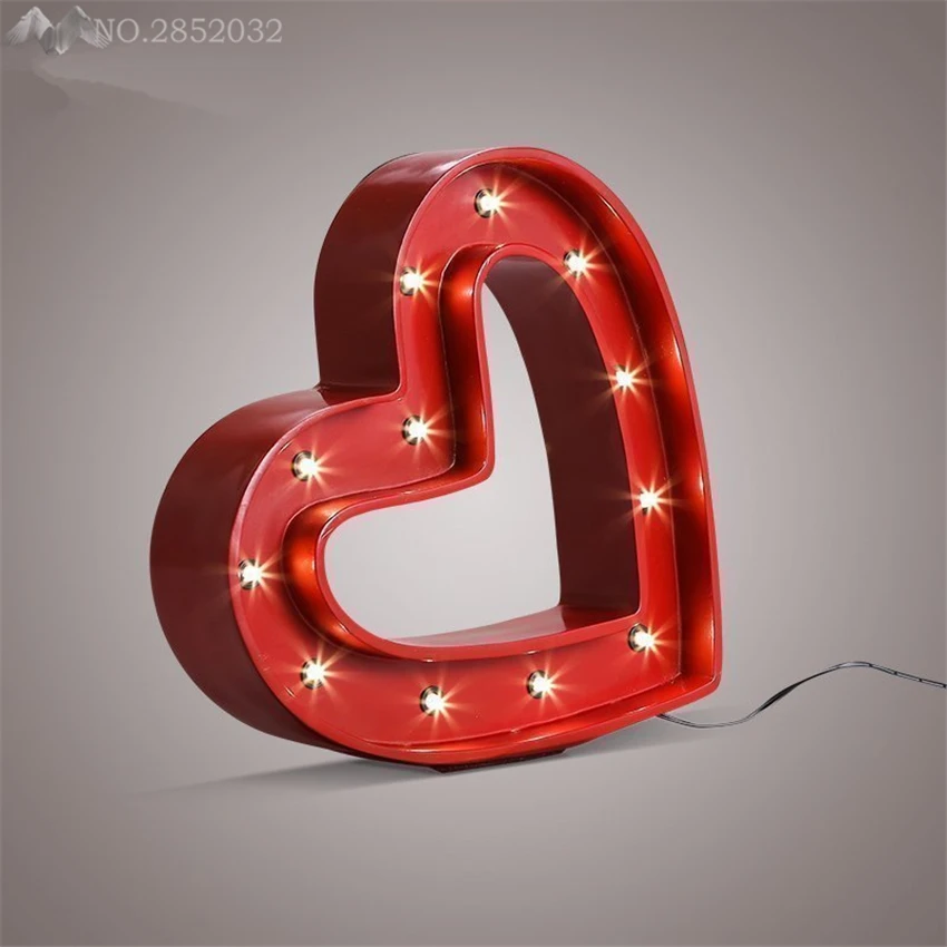 Jw_american ретро сердце-тени светодиодный свет стол смолы настольная лампа Гостиная Спальня прикроватной тумбочке Освещение светильники подарок на день Святого Валентина