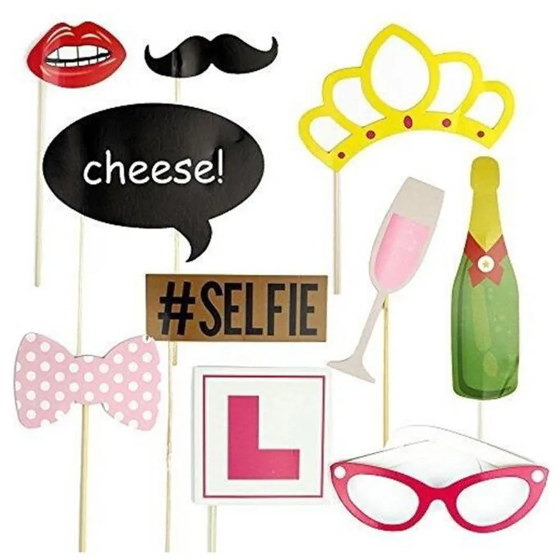 

A10 10Pcs FavorsDIY Photo Booth Props Moustaches On A Stick For Wedding Hen Party Night Games Accessorie wholesale free shipping